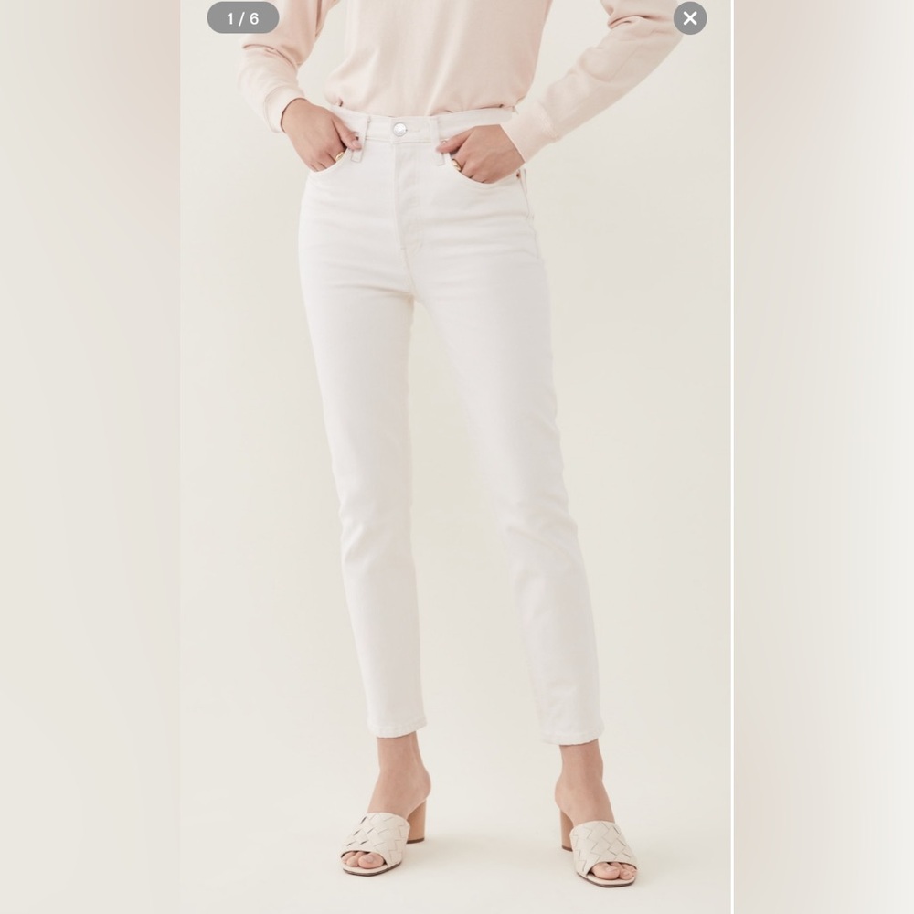 RE/DONE 90s High Rise Ankle Crop, Vintage White, Size 25